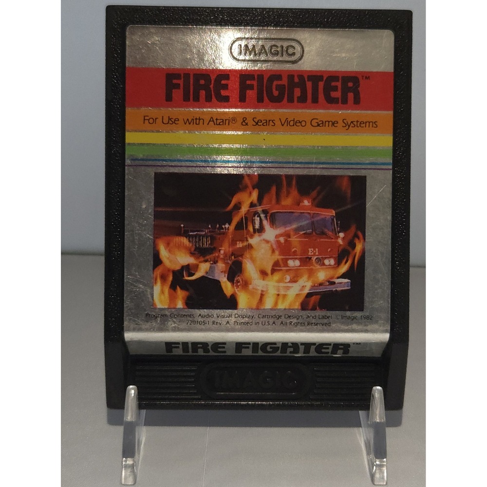 Fire Fighter Atari 2600 Game Cartridge 1982 Silver Label - Tested & Working